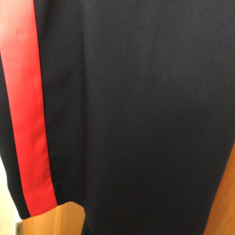 Boden Navy Tuxedo Stripe Pants Womens‎ Red Side Stripe Dress Slacks sz 2R - Picture 6 of 9